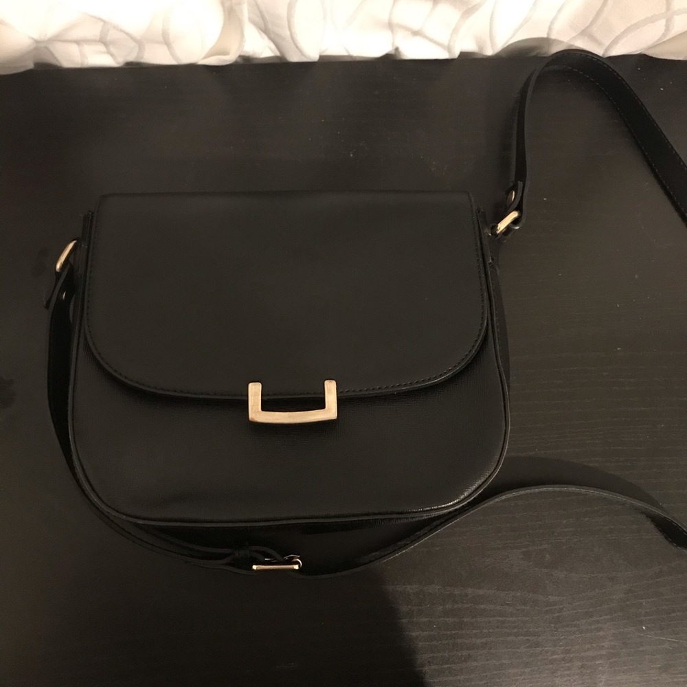 Black genuine leather bag
